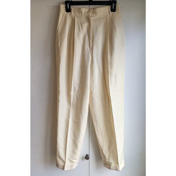 Talbots Women's Light Yellow Woolen High Rise Wool  Casual Pant Size 10P - Picture 1 of 5
